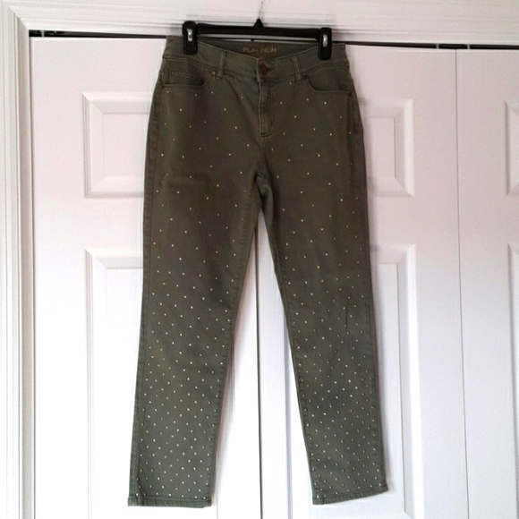 Chico's studded green jeans SZ 0 (S) - Picture 1 of 8